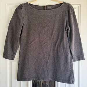 LOFT Charcoal Long Sleeve Top